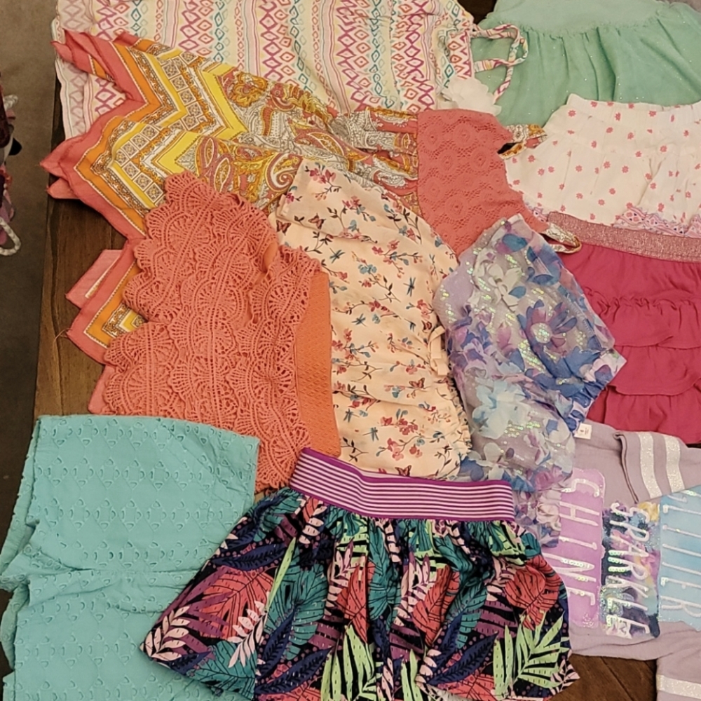 Girls summer clothing lot; skirts, dresses